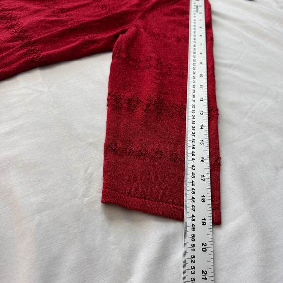 Alfred Dunner Women's Vintage 3/4 Sleeve Faux Wrap Top Metallic Red Size Large - Picture 11 of 13